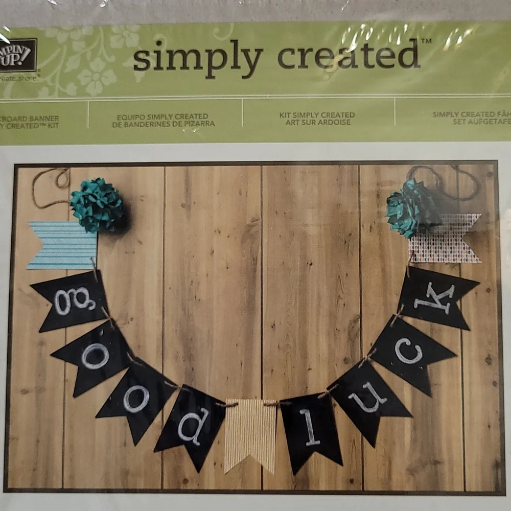 NEW Stampin'Up! Good Luck Banner Kit Simply Created Chalkboard Ready Assembly